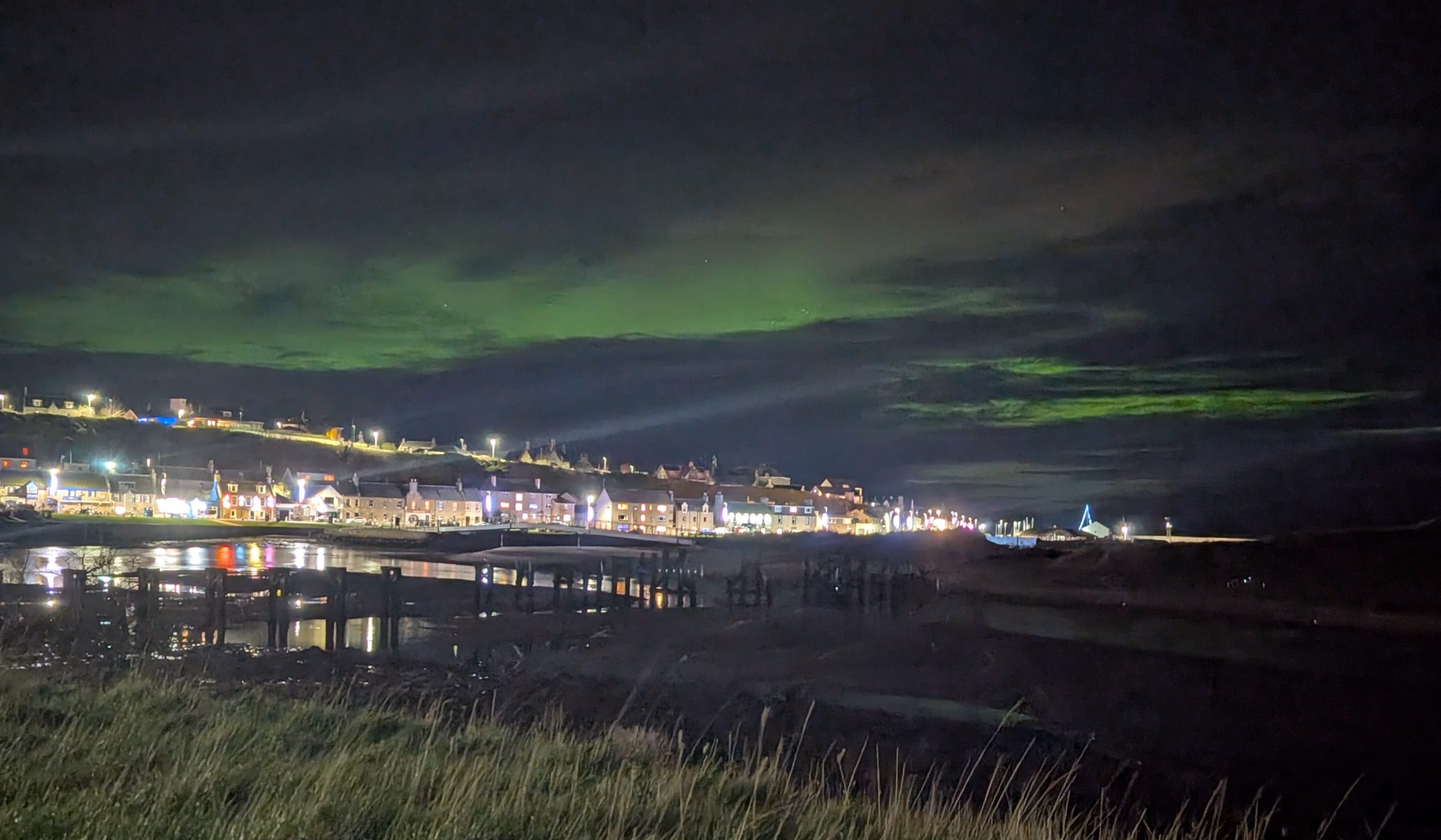 A glimpse of the Northern Lights over Lossie from Seatown