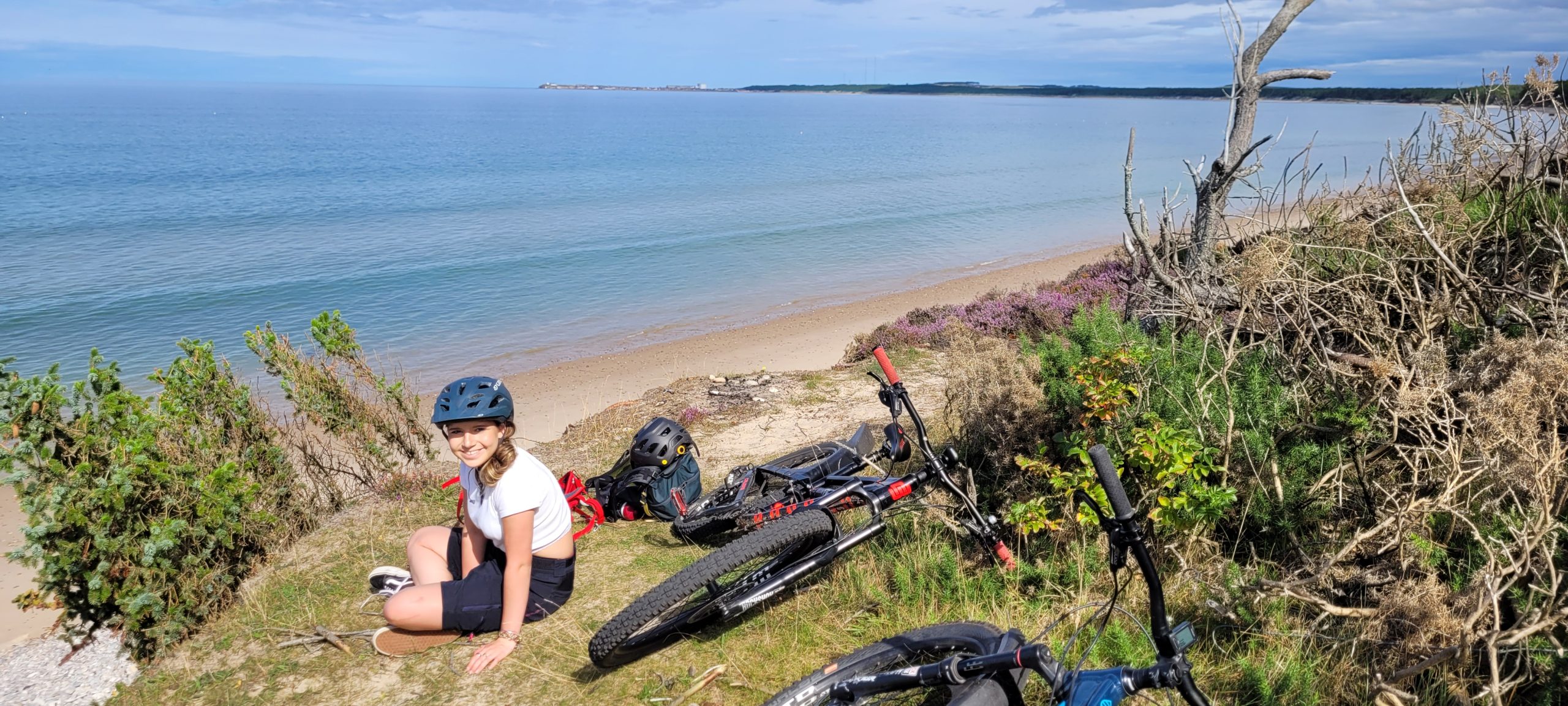 Cycling at Roseisle beach